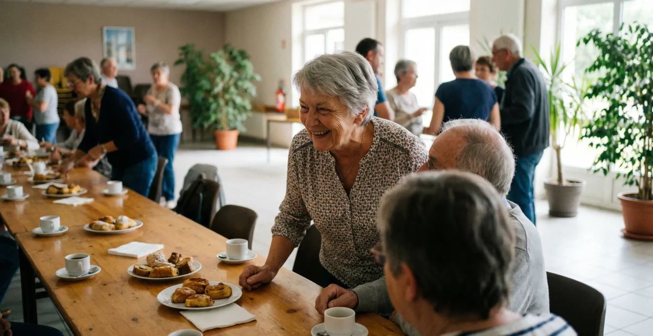 Senior participant à une activité associative conviviale